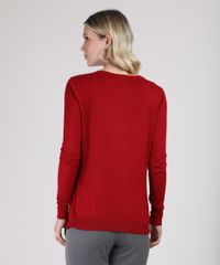 Cardigan-Feminino-Basico-em-Trico-Decote-V-Vermelho-Escuro-9811049-Vermelho_Escuro_2