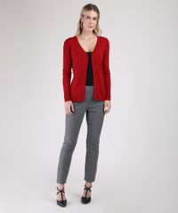 Cardigan-Feminino-Basico-em-Trico-Decote-V-Vermelho-Escuro-9811049-Vermelho_Escuro_3