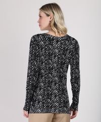 Sueter-Feminino-Estampado-Animal-Print-Zebra-em-Trico-Decote-V-Preto-9792718-Preto_2