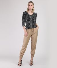 Sueter-Feminino-Estampado-Animal-Print-Zebra-em-Trico-Decote-V-Preto-9792718-Preto_3