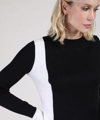 Sueter-Feminino-Bicolor-em-Trico-Decote-Redondo-Preto-9796401-Preto_4 Sueter-Feminino-Bicolor-em-Trico-Decote-Redondo-Preto-9796401-Preto_4