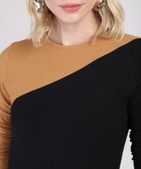 Blusa-Feminina-Canelada-Bicolor-Manga-Longa-Decote-Redondo-Preta-9879258-Preto_4