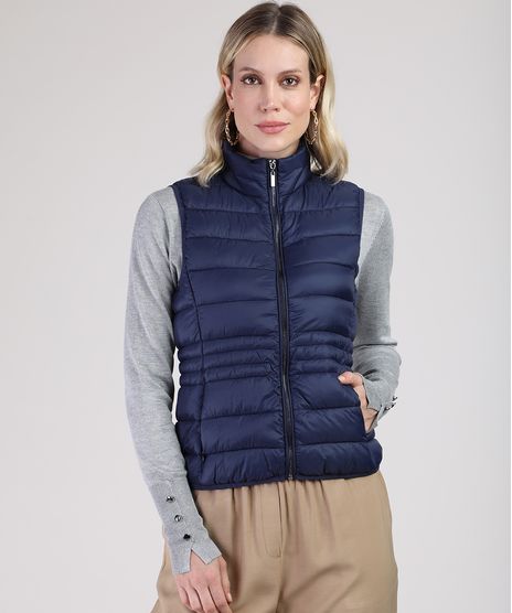 Colete-Feminino-Puffer-em-Nylon-com-Bolsos-Gola-Alta-Azul-Marinho-9818695-Azul_Marinho_1