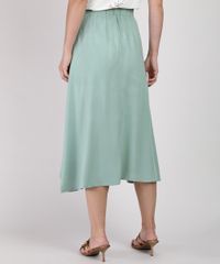 Saia-Feminina-Midi-Evase-com-Botoes-e-Fenda-Verde-Claro-9892066-Verde_Claro_2