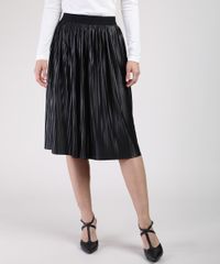 Saia-Feminina-Midi-Plissada-Acetinada-Preta-9942192-Preto_1