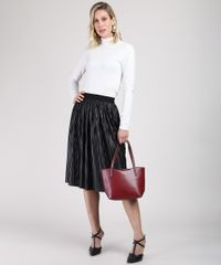 Saia-Feminina-Midi-Plissada-Acetinada-Preta-9942192-Preto_3