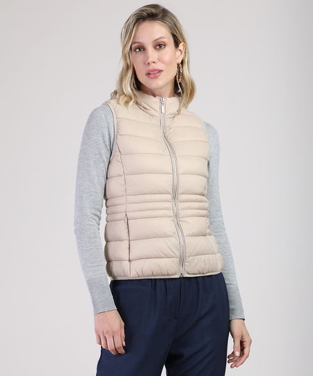 Colete-Feminino-Puffer-em-Nylon-com-Bolsos-Gola-Alta-Bege-Claro-9818695-Bege_Claro_1