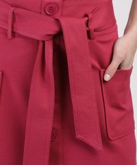 Saia-Feminina-Curta-com-Bolsos-e-Faixa-para-Amarrar-Vermelha-9862757-Vermelho_4