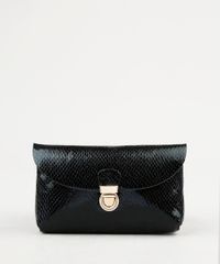 Pochete-Feminina-Pequena-Envelope-Texturizada-Cobra-Preta-9865179-Preto_1