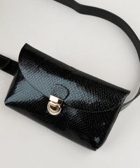 Pochete-Feminina-Pequena-Envelope-Texturizada-Cobra-Preta-9865179-Preto_4