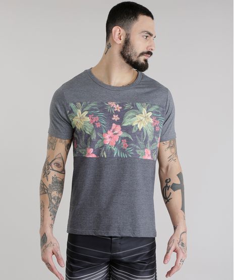 Camiseta-com-Estampa-Floral-Cinza-Mescla-8673730-Cinza_Mescla_1