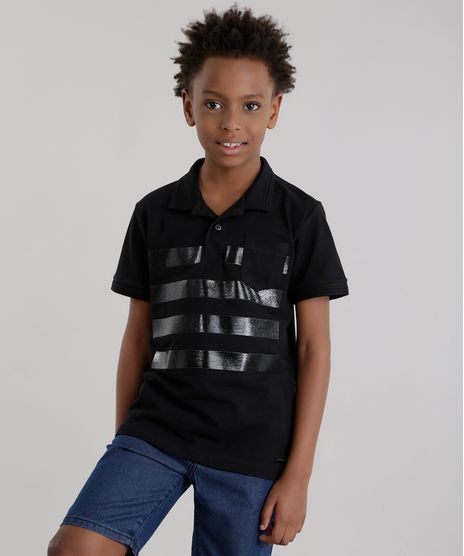 Polo-com-Estampa-de-Listras-em-Piquet-Preta-8634103-Preto_1