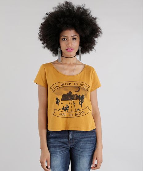 Blusa-Cropped--The-Dream-is-Real--Amarelo-Escuro-8605567-Amarelo_Escuro_1