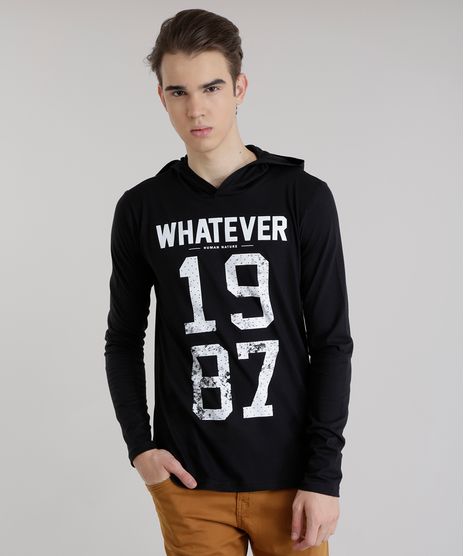 Camiseta-com-Capuz--Whatever-Human-Nature--Preta-8630450-Preto_1
