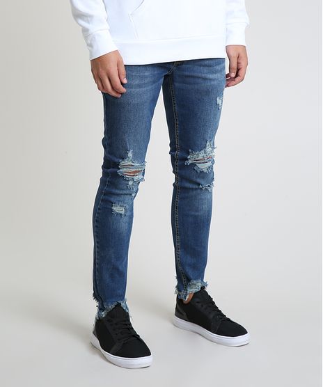 Calca-Jeans-Masculina-Skinny-Destroyed-Azul-Medio-9791484-Azul_Medio_1