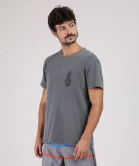 Camiseta-Masculina-Abacaxi-Manga-Curta-Gola-Careca-Cinza-Mescla-Escuro-9946815-Cinza_Mescla_Escuro_1