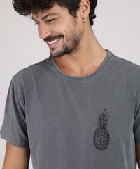 Camiseta-Masculina-Abacaxi-Manga-Curta-Gola-Careca-Cinza-Mescla-Escuro-9946815-Cinza_Mescla_Escuro_4