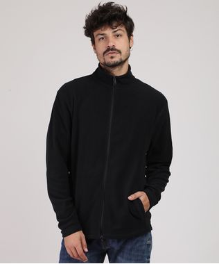 Blusao-Masculino-Basico-em-Fleece-com-Bolsos-Preto-9783388-Preto_1