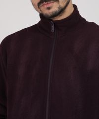 Blusao-Masculino-Basico-em-Fleece-com-Bolsos-Marrom-Escuro-9783388-Marrom_Escuro_4