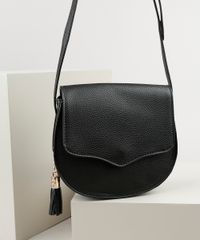 Bolsa-Feminina-Transversal-Pequena-com-Tassel-Preta-8369122-Preto_2
