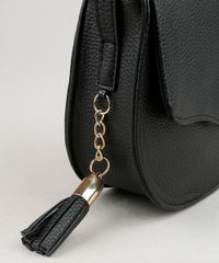 Bolsa-Feminina-Transversal-Pequena-com-Tassel-Preta-8369122-Preto_5