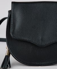 Bolsa-Feminina-Transversal-Pequena-com-Tassel-Preta-8369122-Preto_6