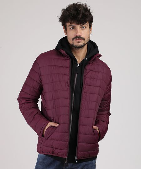 Jaqueta-Puffer-Masculina-Basica-com-Bolsos-Vinho-9785391-Vinho_1