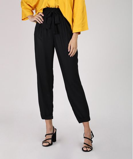 Calca-Feminina-BBB-Clochard-Cintura-Alta-com-Faixa-para-Amarrar-Preta-9395582-Preto_1