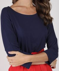 Blusa-Feminina-Ampla-Manga-3-4-Decote-Redondo-Azul-Marinho-9509004-Azul_Marinho_4