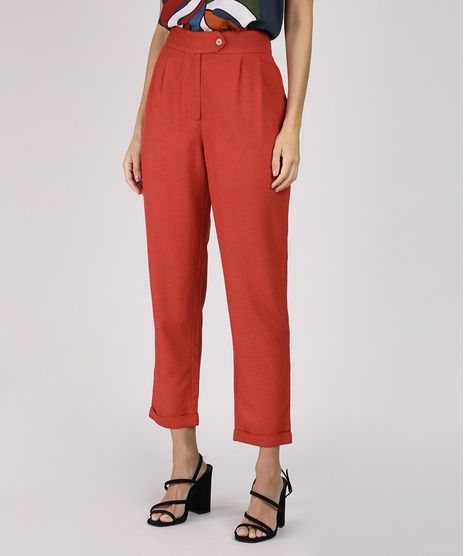 Calca-Feminina-Carrot-Cintura-Alta-Alfaiatada-Cobre-9802995-Cobre_1