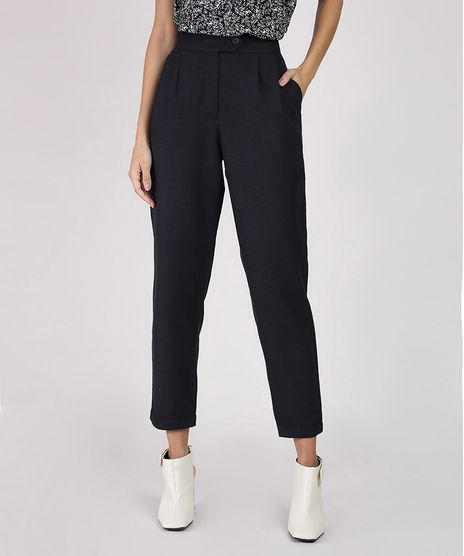 Calca-Feminina-Carrot-Cintura-Alta-Alfaiatada-Preta-9802995-Preto_1