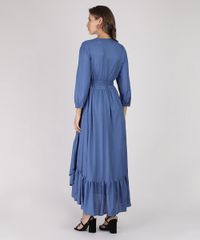 Vestido-Feminino-Longo-Transpassado-Manga-7-8-Azul-9806798-Azul_2