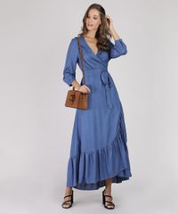 Vestido-Feminino-Longo-Transpassado-Manga-7-8-Azul-9806798-Azul_3