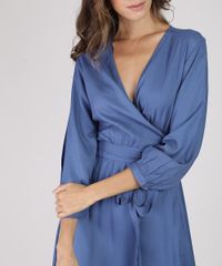 Vestido-Feminino-Longo-Transpassado-Manga-7-8-Azul-9806798-Azul_4
