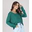 Sueter-Feminino-Amplo-em-Trico-Flame-Decote-V-Verde-9806261-Verde_1