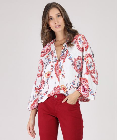 Blusa-Feminina-Ampla-Estampada-de-Arabescos-Manga-7-8-Decote-V-Off-White-9806797-Off_White_1