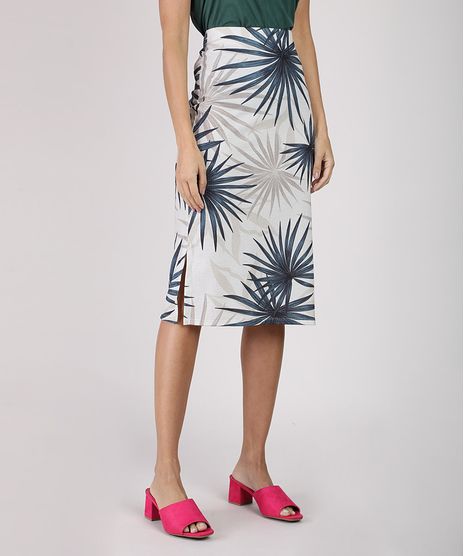 Saia-Feminina-Midi-Canelada-Estampada-de-Folhagem-com-Fenda-Off-White-9942715-Off_White_1