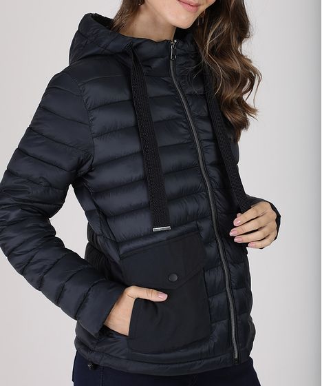 casaco nylon feminino com capuz