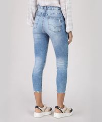 Calca-Jeans-Feminina-Skinny-Cropped-Cintura-Alta-com-Puidos-Azul-Claro-9894067-Azul_Claro_2