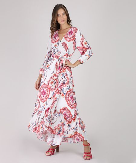 Vestido-Feminino-Longo-Transpassado-Estampado-de-Arabescos-Manga-7-8-Off-White-9806795-Off_White_1 Vestido-Feminino-Longo-Transpassado-Estampado-de-Arabescos-Manga-7-8-Off-White-9806795-Off_White_1