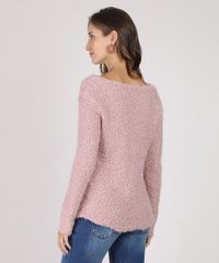 Sueter-Feminino-em-Trico-Felpudo-Decote-V-Rose-9793288-Rose_2