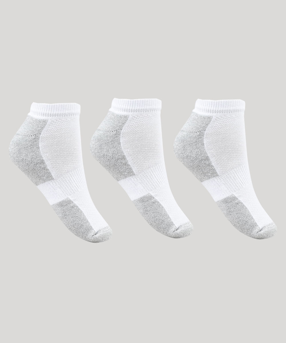 kit de 3 meias masculinas cano baixo colorida