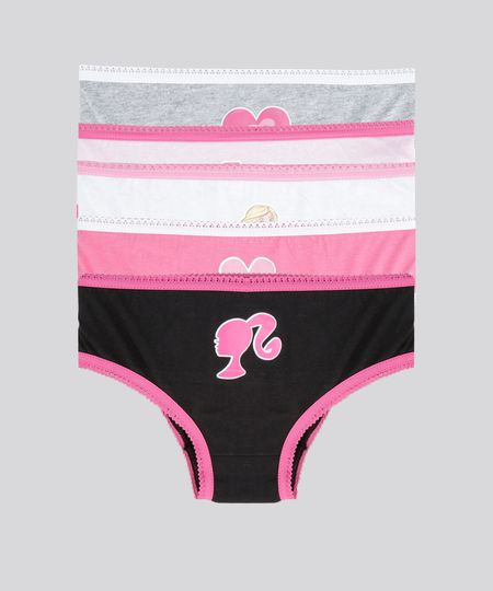 Kit-de-5-Calcinhas-Barbie-Multicor-8594840-Multicor_1 Kit-de-5-Calcinhas-Barbie-Multicor-8594840-Multicor_1