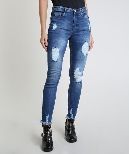 calça jeans verde escuro feminina