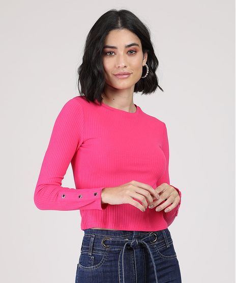 Blusa-Feminina-Cropped-Canelada-com-Botoes-Manga-Longa-Decote-Redondo-Pink-9459882-Pink_1
