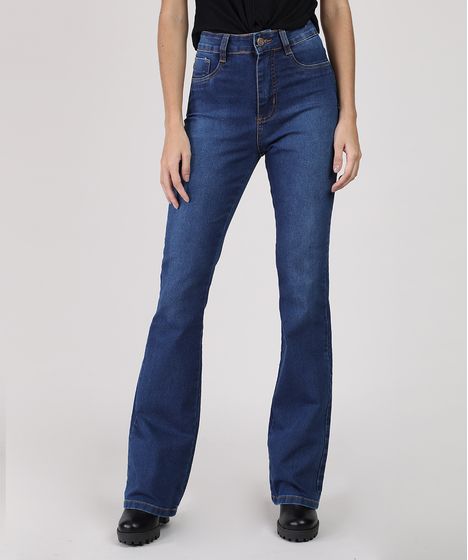 calça jeans feminina flare super lipo
