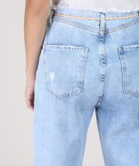 Calca-Jeans-Feminina-Mom-Cintura-Super-Alta-Destroyed-com-Cinto-Cadarco-Azul-Claro-9945385-Azul_Claro_5
