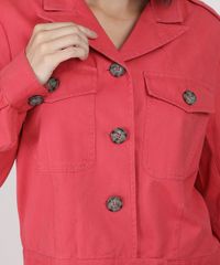Jaqueta-de-Sarja-Feminina-Cropped-com-Bolsos-Rosa-Escuro-9817766-Rosa_Escuro_4