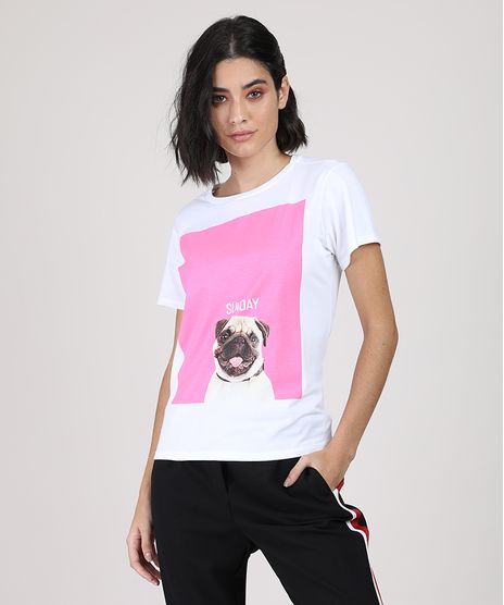Blusa-Feminina-Cachorro--Sunday--Manga-Curta-Decote-Redondo-Branca-9933000-Branco_1