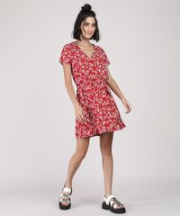 Vestido-Feminino-Curto-Estampado-Floral-Manga-Curta-Vermelho-9877765-Vermelho_3